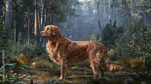Obraz na płótnie dog on the meadow