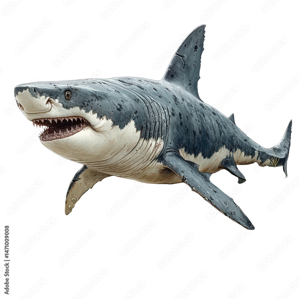 Fototapeta premium Majestic aquatic predator, showcasing detailed textures and aquatic design elements