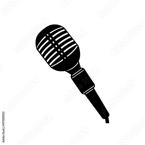microphone silhouette on white background  .svg