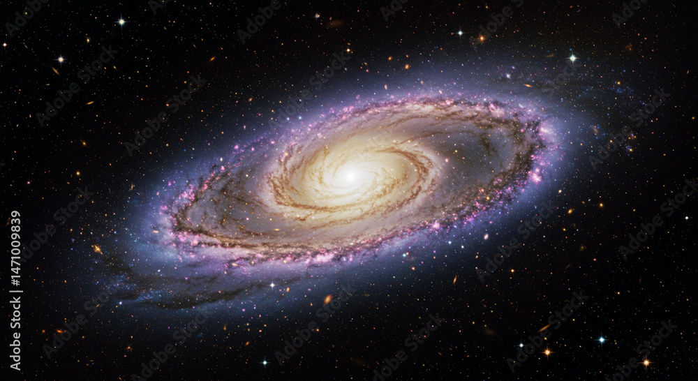 Naklejka premium Andromeda Galaxy: A Majestic Spiral of Stars, Gas, and Cosmic Wonder