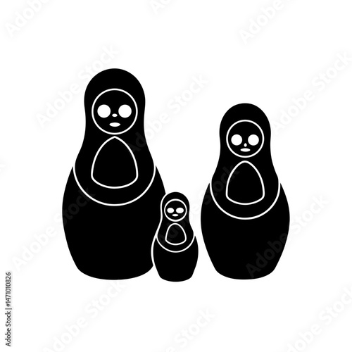 nesting doll silhouette on white background  .svg