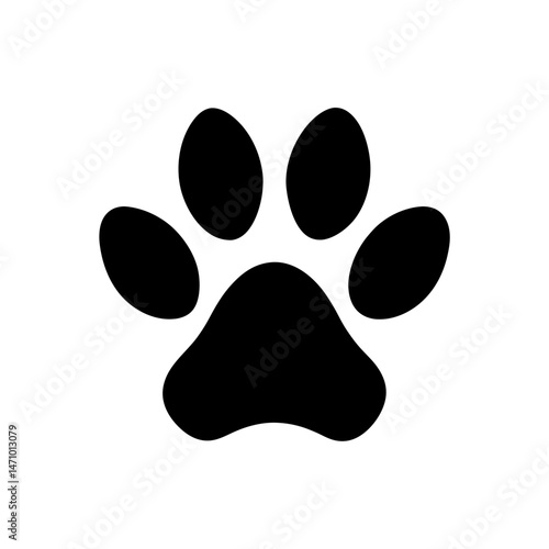 paw print silhouette on white background  .svg