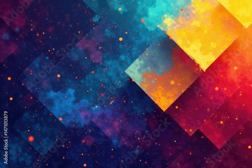 Geometric shapes, vibrant colors, abstract design , pattern, illustration