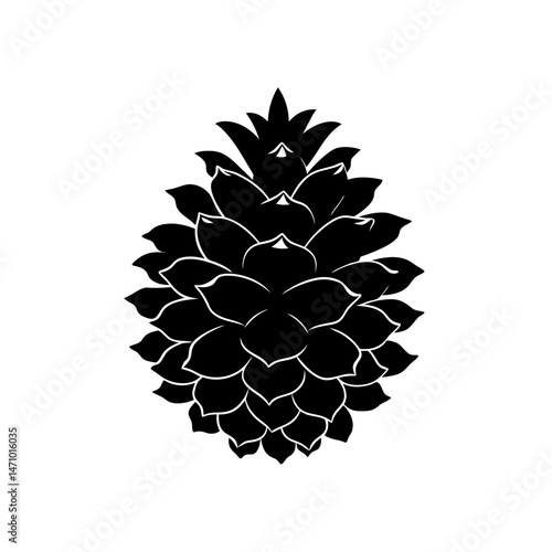 pinecone cluster silhouette on white background  .svg