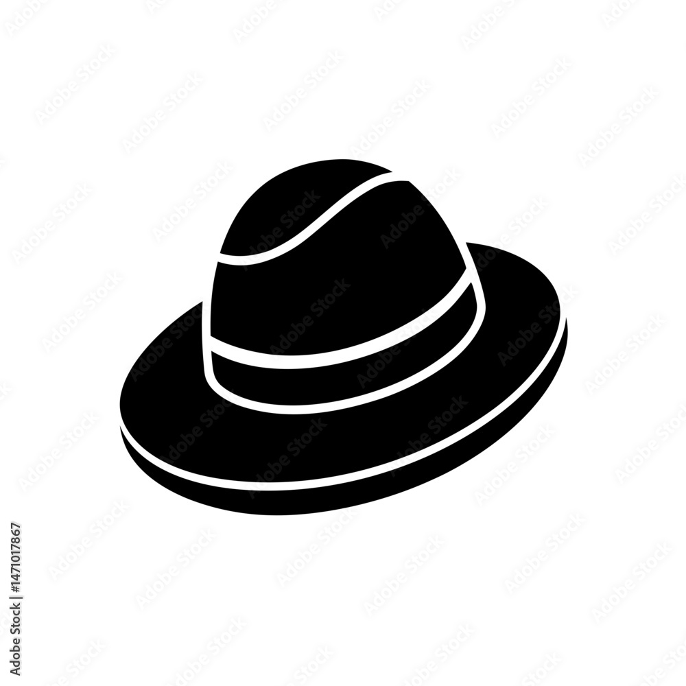 safari hat silhouette on white background safari hat silhouette on white background