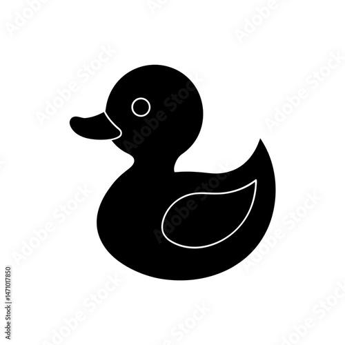 rubber duck silhouette on white background  .svg