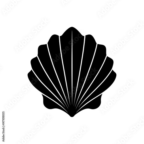 seashell silhouette on white background  .svg