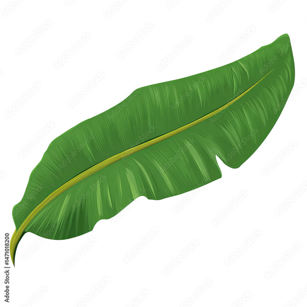 Fototapeta premium A Vibrant Green Banana Leaf in its Natural Form
