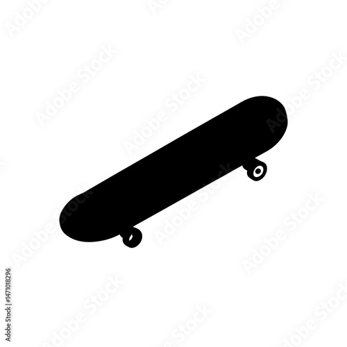 skateboard silhouette on white background  .svg