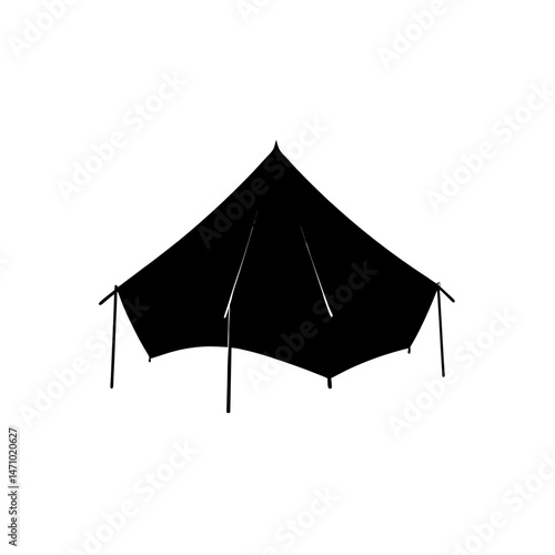 tarp shelter silhouette on white background 