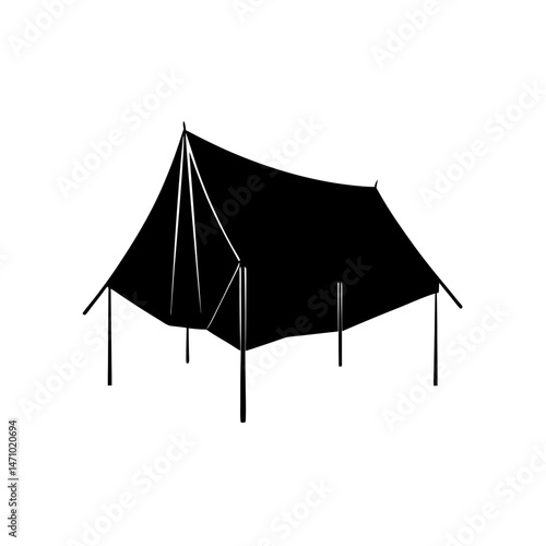 tarp shelter silhouette on white background  .svg