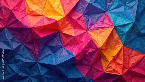 Abstract geometric textile print, vibrant colors and shapes, pattern, motif