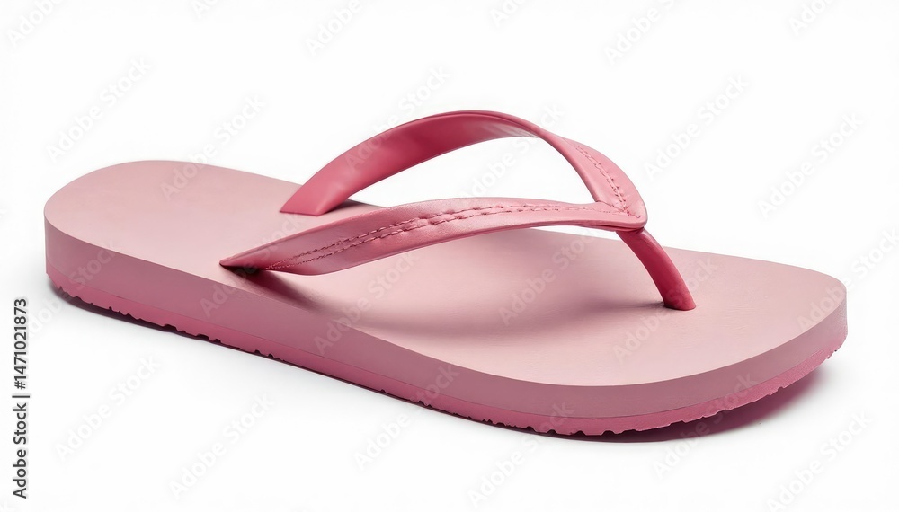 A single flip-flop isolated on white background, summer, tropical, product A single flip-flop isolated on white background, summer, tropical, product