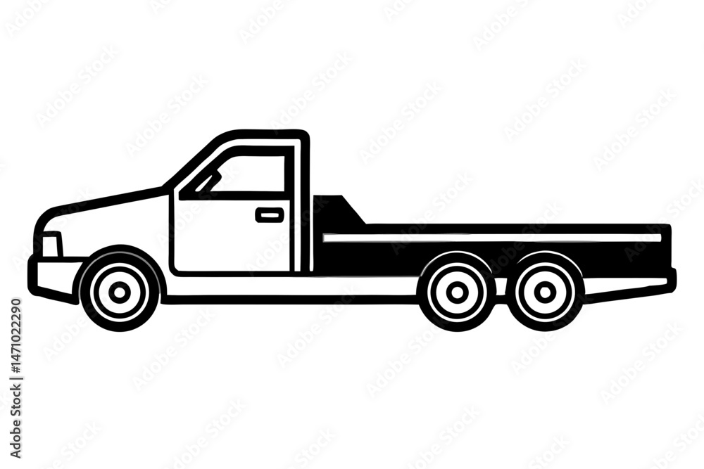 Fototapeta premium Towing Truck silhouette vector illustration