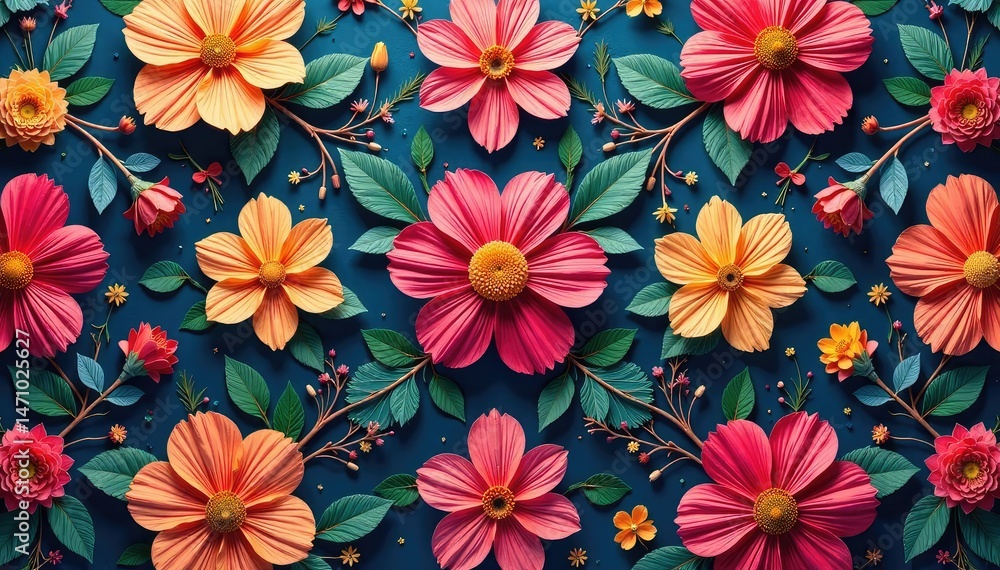 Intricate floral textile design, repeating seamlessly , flowers, ornate, style Intricate floral textile design, repeating seamlessly , flowers, ornate, style