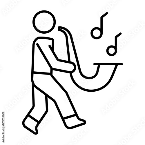 saxophonist outline icon