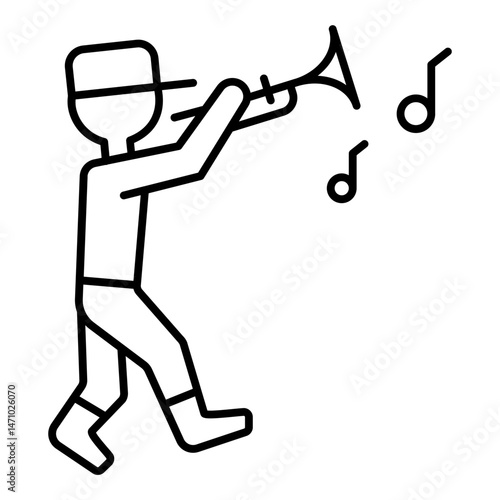 trumpeter outline icon