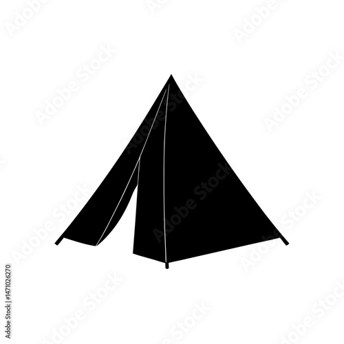 tent peg silhouette on white background