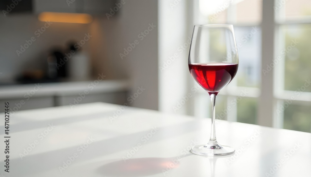 Single glass of red wine on pristine white surface, wine, red wine, close-up Single glass of red wine on pristine white surface, wine, red wine, close-up