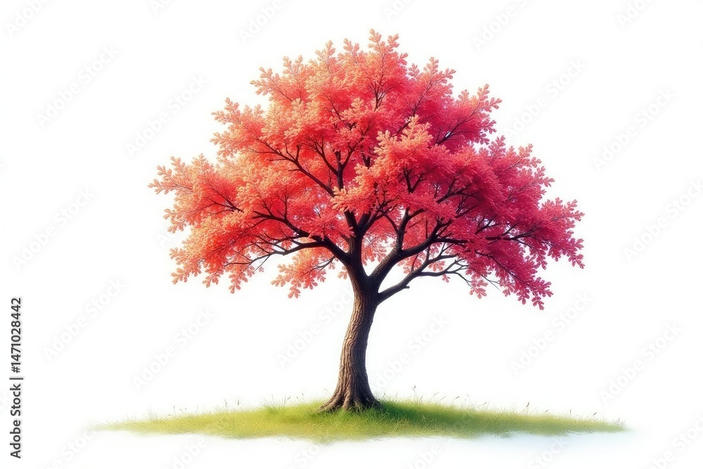 Fototapeta premium Young tree isolated on bright white background Perfect for spring themes , isolated, detail, photography