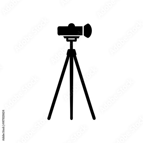 trail camera tripod silhouette on white background 
