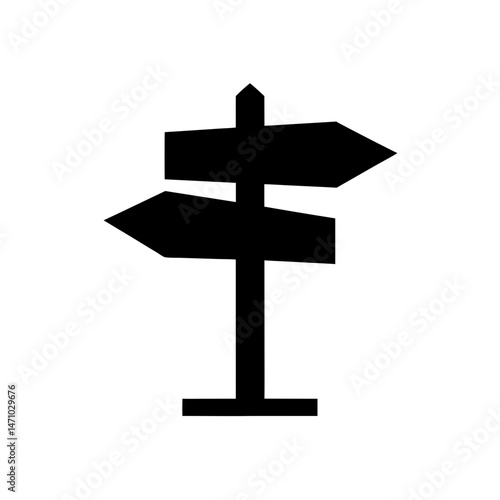 Wallpaper Mural trail signpost silhouette on white background  Torontodigital.ca