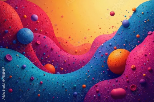 Abstract geometric shapes, vibrant colors and textures, shapes, shadow