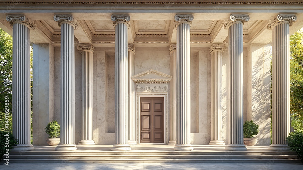 Obraz premium Grand hall with skylight and pillars high resolution image