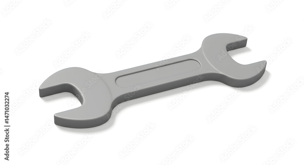 Silver Wrench Isolated on White Background for Tool Concept Silver Wrench Isolated on White Background for Tool Concept