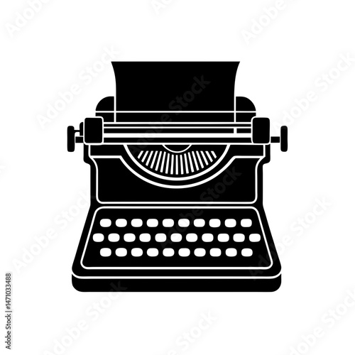 typewriter silhouette on white background  .svg