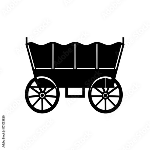 wagon silhouette on white background  .svg