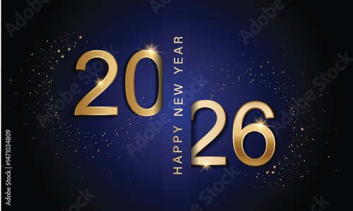 2026 Happy New Year Background Design. Greeting Card, Banner, Poster. Vector Illustration.