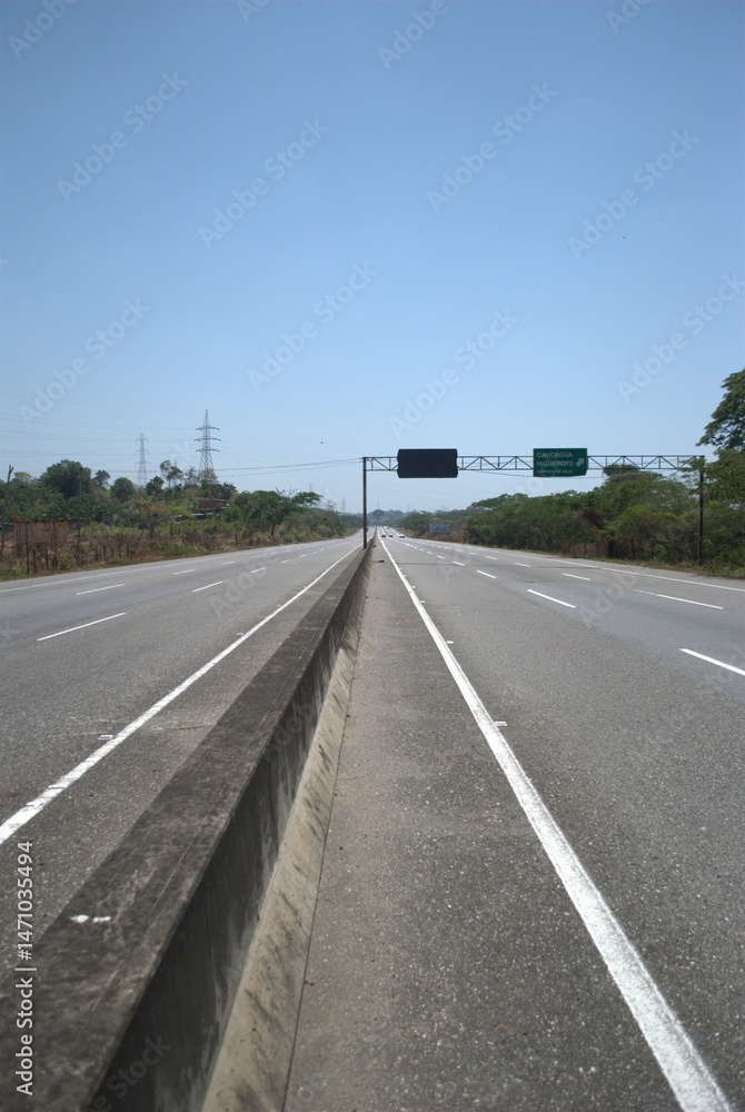 Naklejka premium Venezuela has a network of highways and roads that link almost the entire geography of the country, in addition to bridges and small roads.