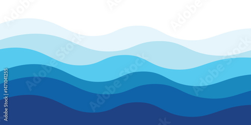 Sea waves layered vector background illustration and sea beach vector illustration. eps 10