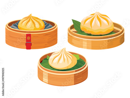 vector illustration of a Dim Sim (Australian-Style Chinese Dumpling, Usually Deep-Fried or Steamed)