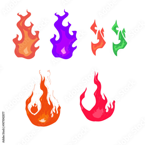 set of fire icons