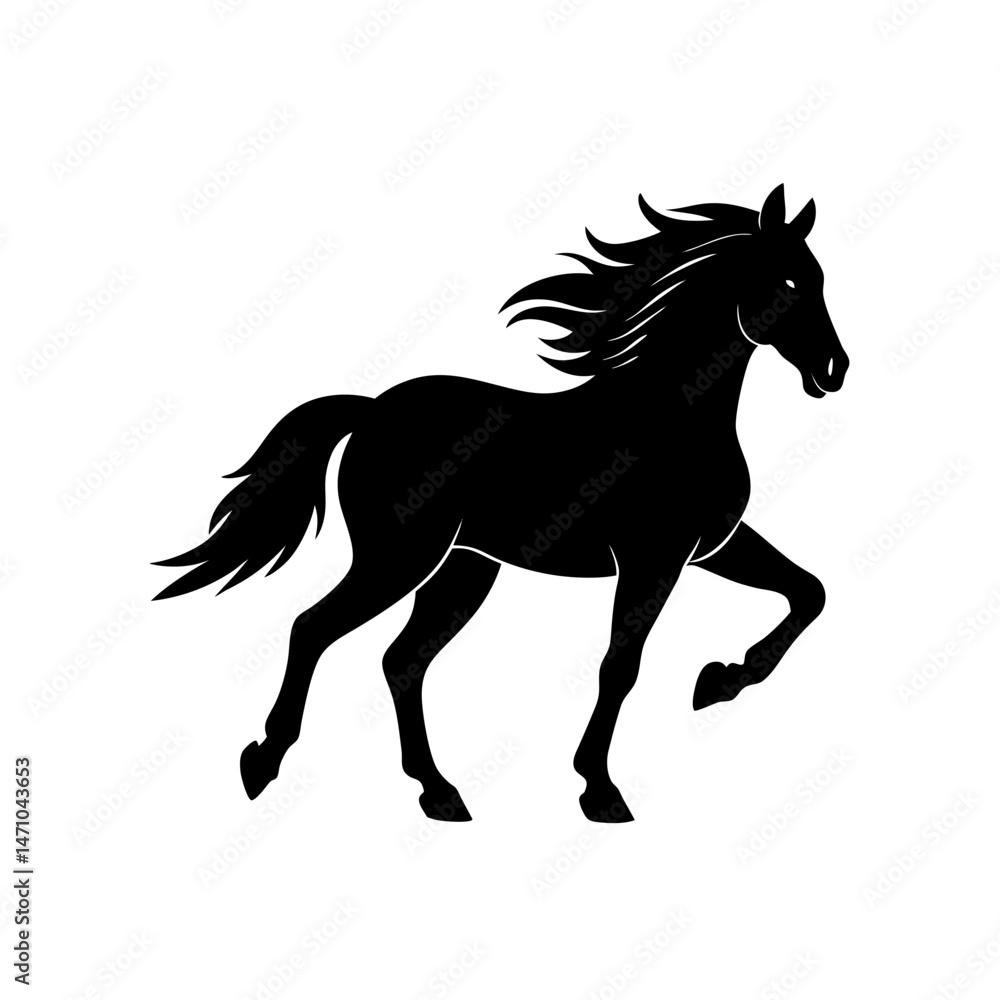 Obraz premium wild horse silhouette on white background .svg