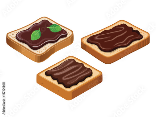 vector illustration of a Vegemite on Toast (Toast Spread with Vegemite, a Salty Yeast Spread)