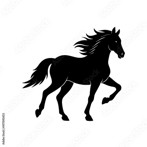 wild horse silhouette on white background  .svg