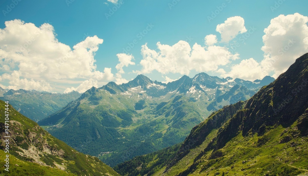 Mountain vista, lush valleys Mountain vista, lush valleys