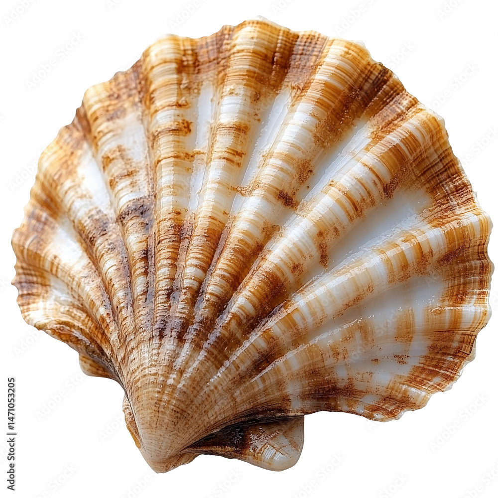 Fototapeta premium Detailed macro image of a seashell showcasing intricate patterns and textures
