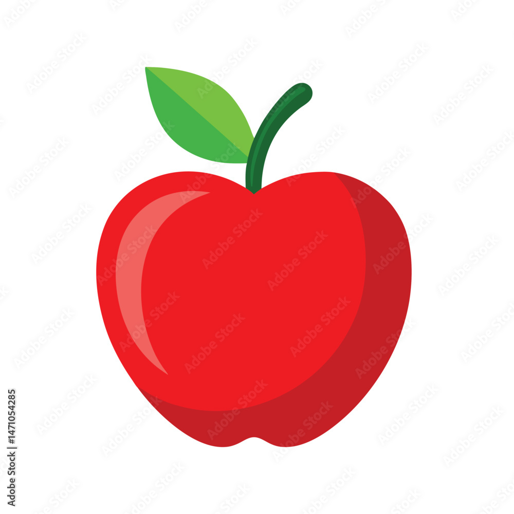 Fototapeta premium Red Apple Isolated on White Background – Fresh Fruit with Clipping Path for Food and Nutrition Concepts