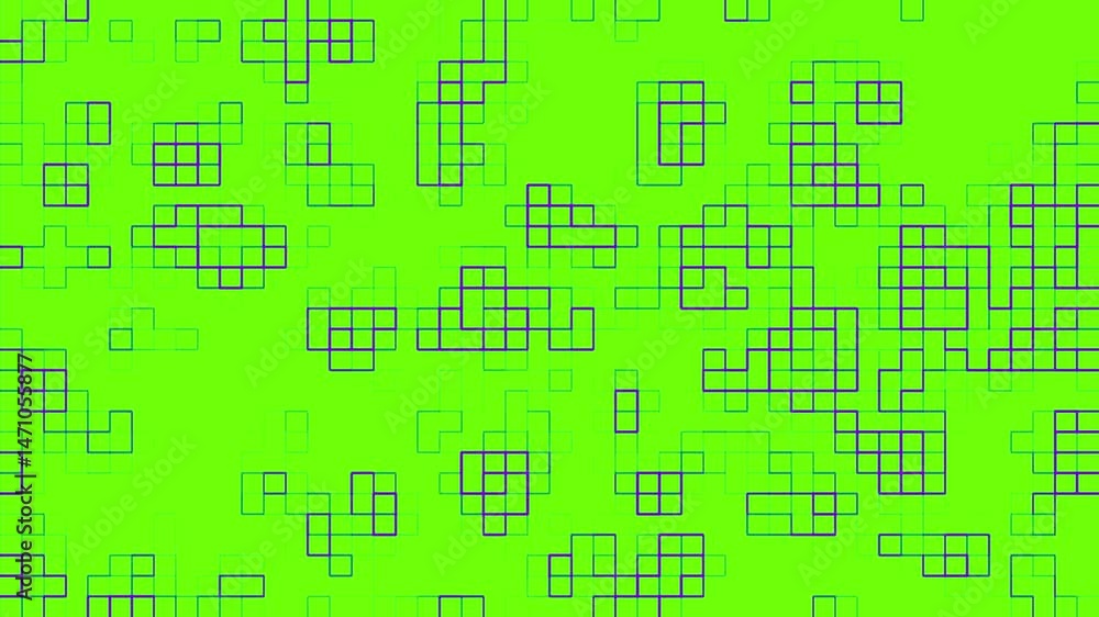 black block background on green screen digital modern futuristic information technology concept, neon grid block seamless texture animation black block background on green screen digital modern futuristic information technology concept, neon grid block seamless texture animation