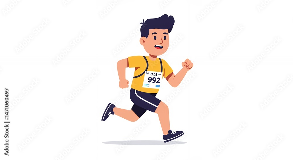 Illustration of a person in sport running active competition fitness exercise vector Illustration of a person in sport running active competition fitness exercise vector