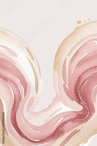 A painting of a heart with pink and brown colors