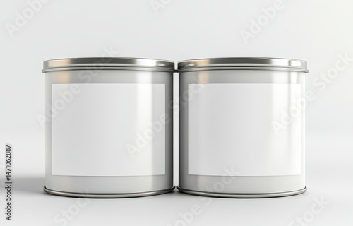 Wallpaper Mural Pair of blank metal tins Torontodigital.ca