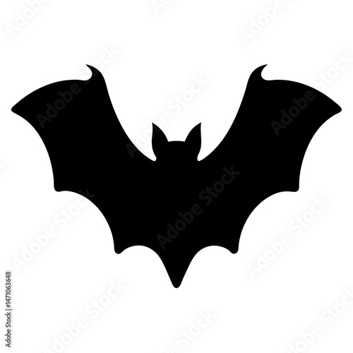 Wallpaper Mural Simple bat silhouette against a plain white background for Halloween design Torontodigital.ca