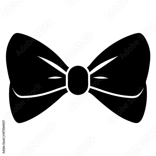 Elegant black bow tie in classic design symbolizing style and sophistication