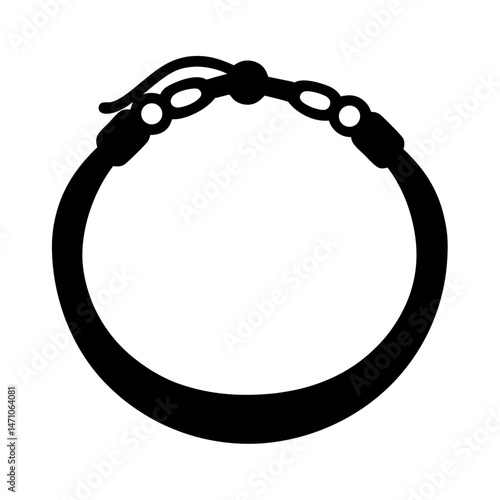 Elegant Minimalist Bracelet Silhouette with a Secure Clasp and Black Band