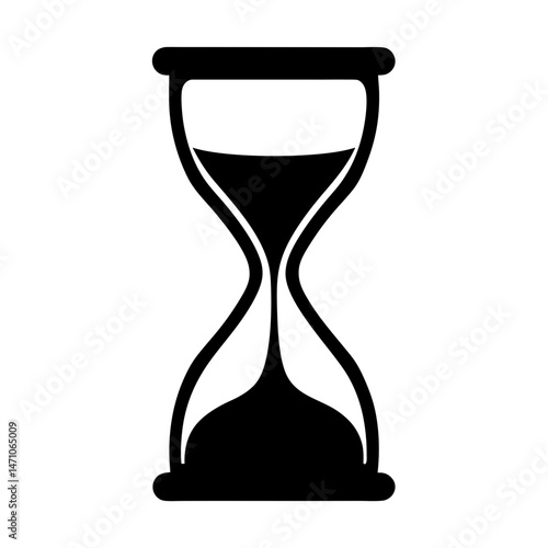 Black and white hourglass illustration symbolizing the passage of time
